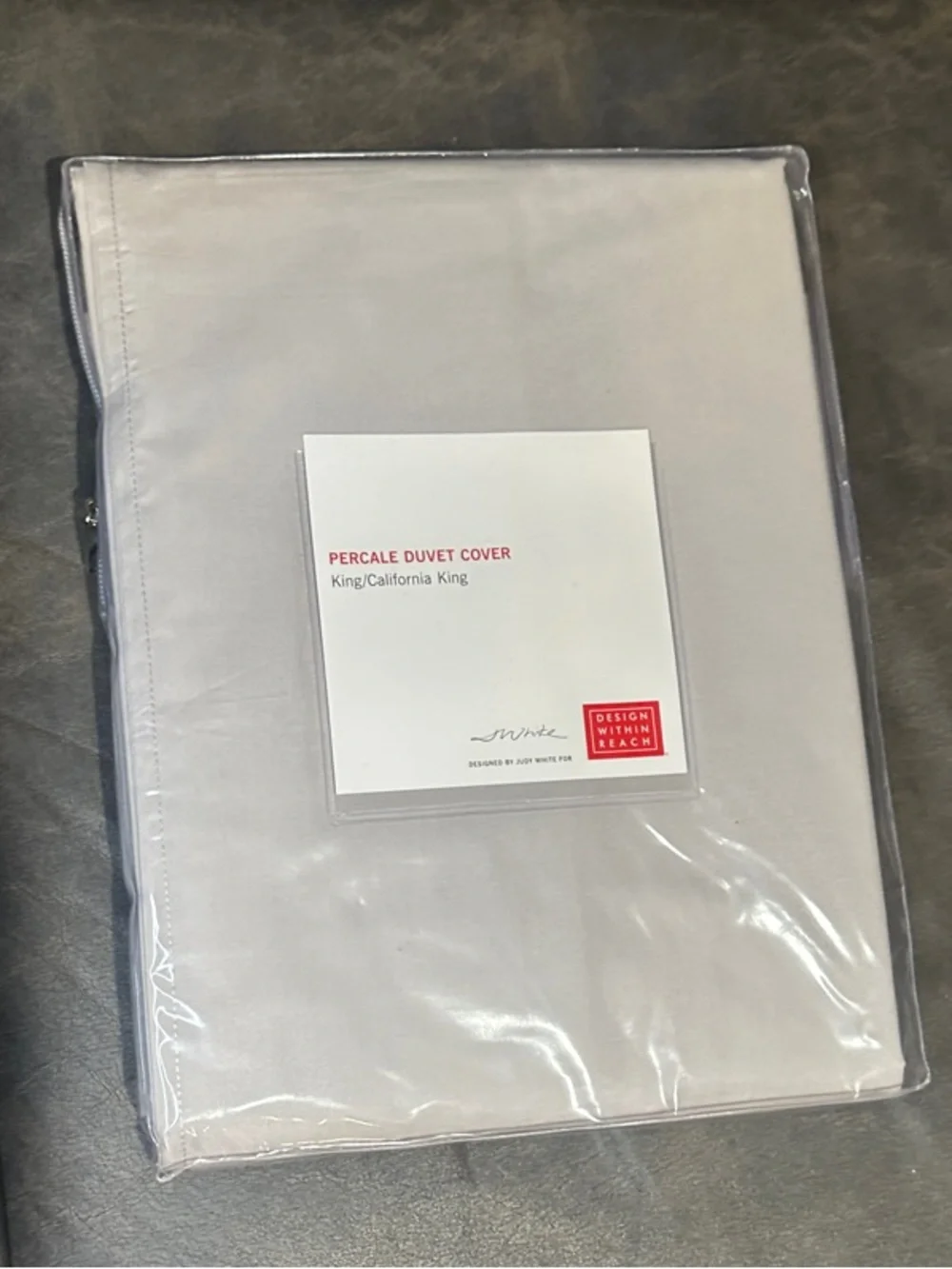 Design Within Reach Percale Duvet Cover in Light Gray